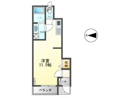 コンフォートレジデンス(ワンルーム/1階)の間取り写真