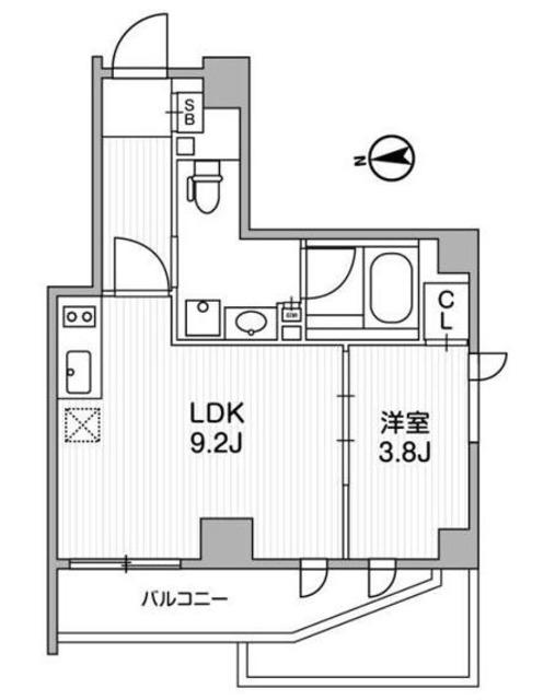 LIGHTHOUSE中馬込(1LDK/7階)の間取り写真