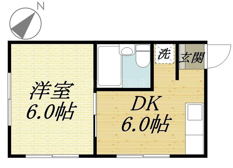 ビアメゾン藤2(1DK/1階)の間取り写真