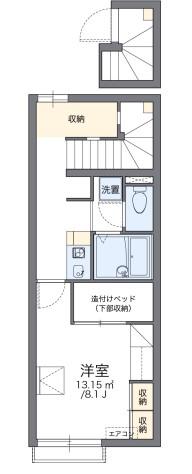 レオパレスCORAL 明石西(1K/2階)の間取り写真