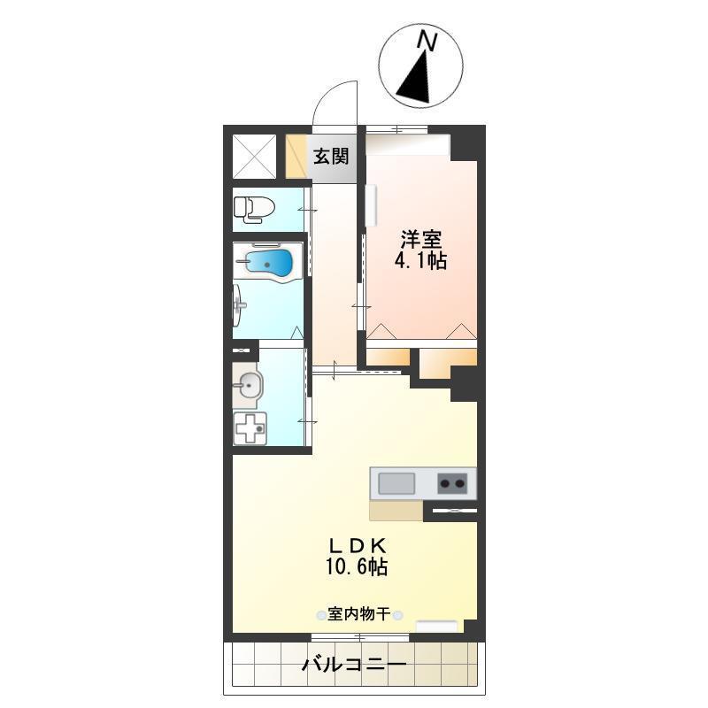コンフェティ(1LDK/3階)の間取り写真