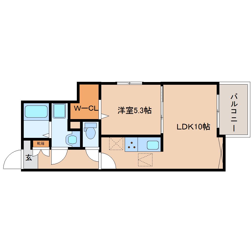 万葉まほら荘(1LDK/1階)の間取り写真