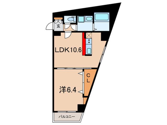 アイディ品川25(1LDK/3階)の間取り写真