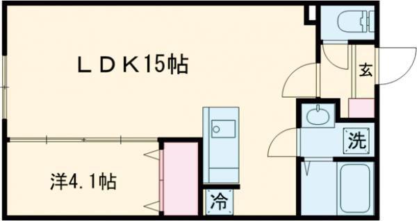 クリエール小郡(1LDK/2階)の間取り写真