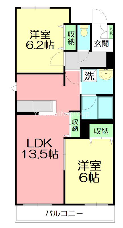 プランドール鎌倉ウエスト(2LDK/3階)の間取り写真