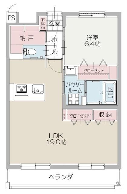 DIOS ILEX 長泉(1LDK/1階)の間取り写真