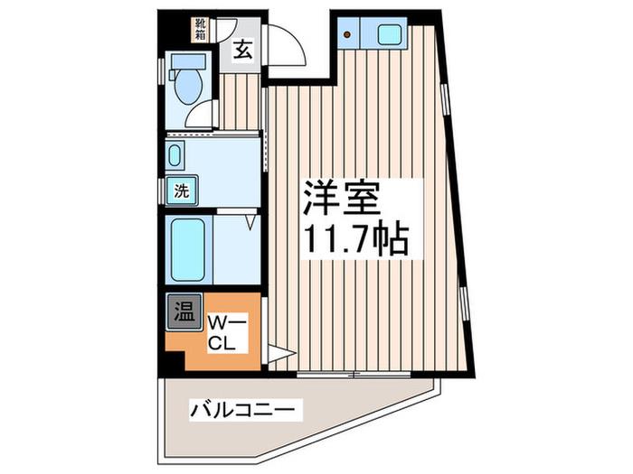 WISTERIA BOX(ワンルーム/3階)の間取り写真