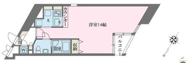ドゥーエ学芸大学(ワンルーム/5階)の間取り写真