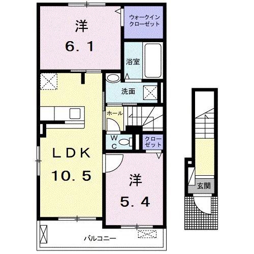 EUPHORIA(2LDK/2階)の間取り写真