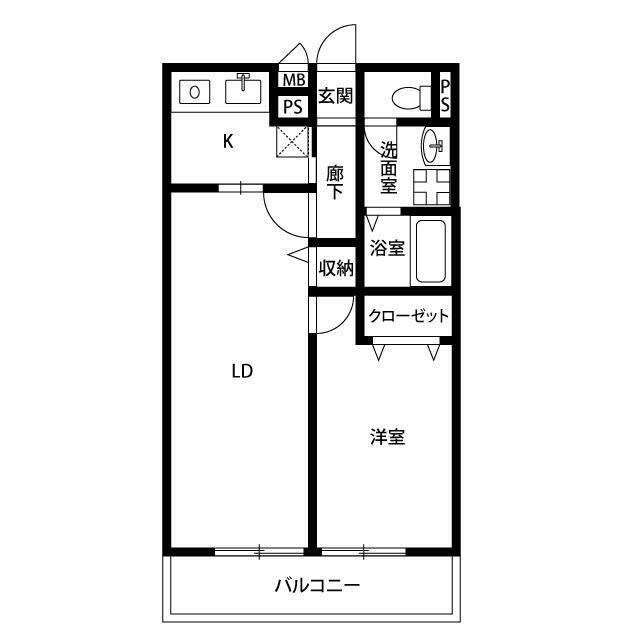 アムールEM(1LDK/1階)の間取り写真