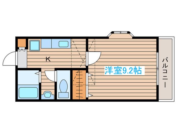 コーポ太陽(1K/2階)の間取り写真