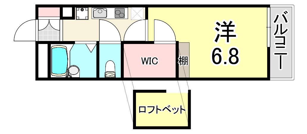 レオパレスたか(1K/3階)の間取り写真