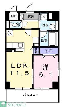 YS STATE 天王台(1LDK/1階)の間取り写真