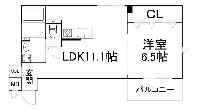 TRICERA COURT(1LDK/4階)の間取り写真
