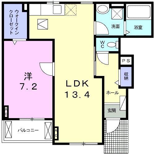 プレッソ(1LDK/1階)の間取り写真