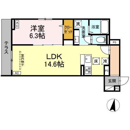 グラナーデ江古田(1LDK/1階)の間取り写真