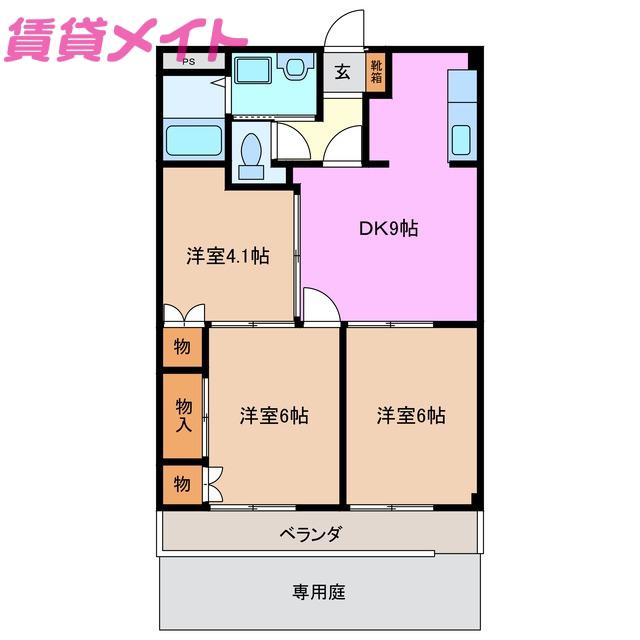ACURO HILLS(3DK/1階)の間取り写真