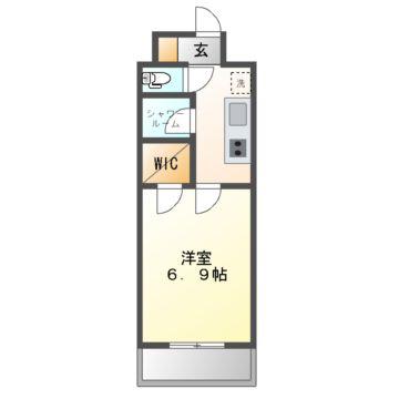 ラグゼナ上前津(1K/6階)の間取り写真
