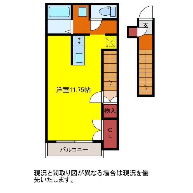 シャルマン異人池(ワンルーム/2階)の間取り写真