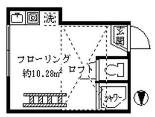 フェリスアテナ(ワンルーム/2階)の間取り写真