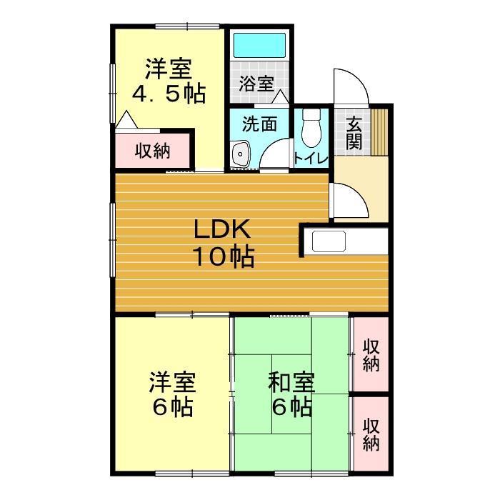 メゾンゆう(3LDK/1階)の間取り写真
