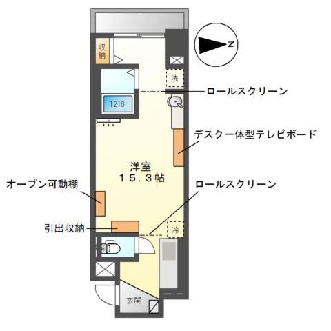 GRAND CHAINON金山(ワンルーム/9階)の間取り写真