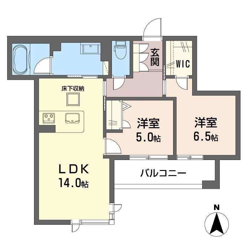 グランメゾン神戸中山手(2LDK/1階)の間取り写真