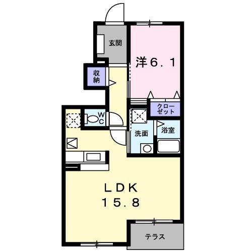 リエゾンコート(1LDK/1階)の間取り写真