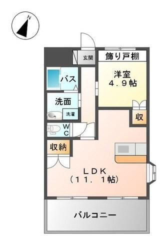 クレストール絆(1LDK/2階)の間取り写真
