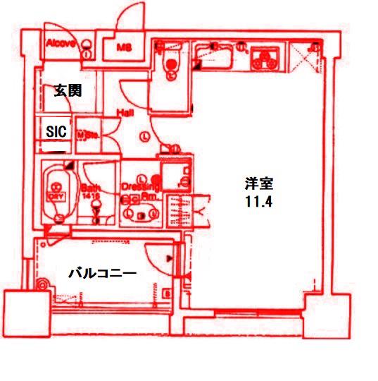 リーデンススクエア桜木町(ワンルーム/2階)の間取り写真