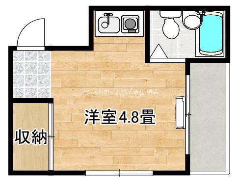シティライフ堺東(ワンルーム/4階)の間取り写真