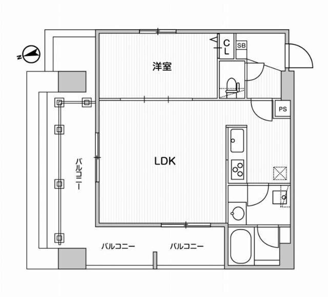 ウィーブベース大森(1LDK/5階)の間取り写真