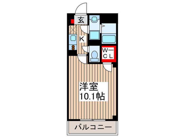 アンプルールフェールジアース(1K/1階)の間取り写真