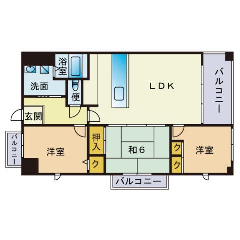 エルガーラ入江(3LDK/2階)の間取り写真
