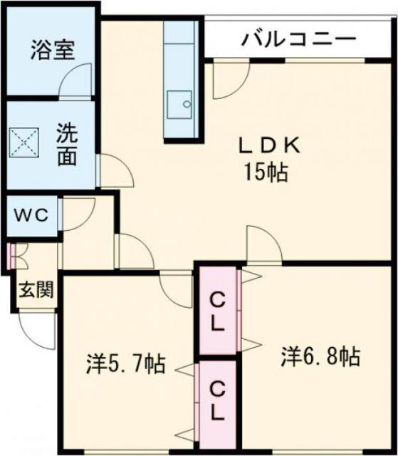 VICTORIA V(2LDK/1階)の間取り写真