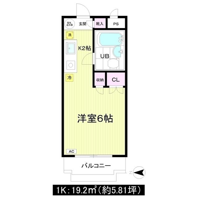 パークノヴァ百人町(1K/3階)の間取り写真