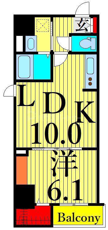 アーバン尾久(1LDK/10階)の間取り写真