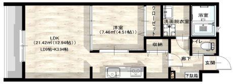ライブリーIV(1LDK/1階)の間取り写真