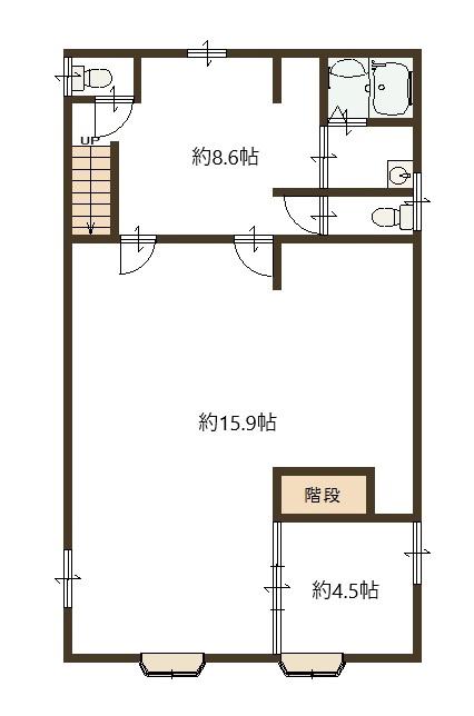 田端4丁目アパート(2DK/2階)の間取り写真