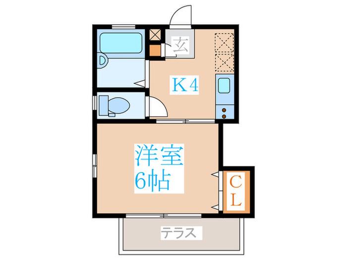 コートヤード東中野(1K/1階)の間取り写真