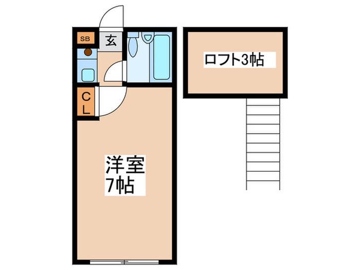 第2コーポ石原(ワンルーム/2階)の間取り写真