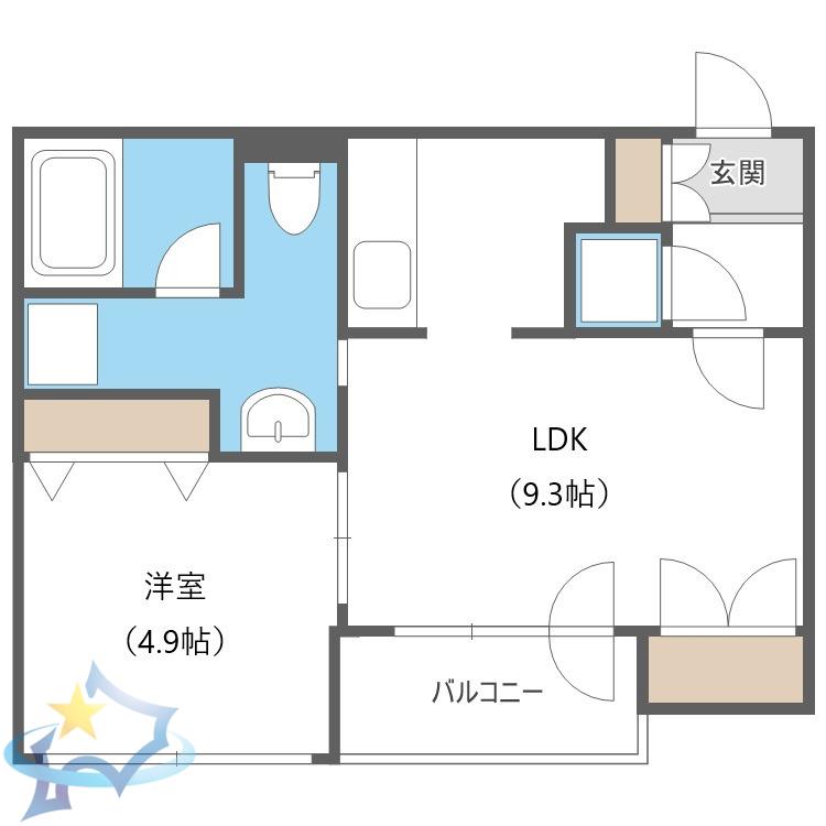 KS COURT(1LDK/2階)の間取り写真