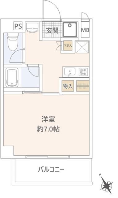 三沢NKマンション(1K/3階)の間取り写真