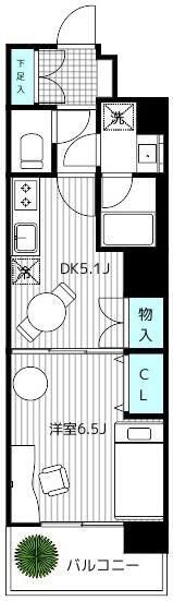 レーベン川口並木VERTEA(1DK/2階)の間取り写真