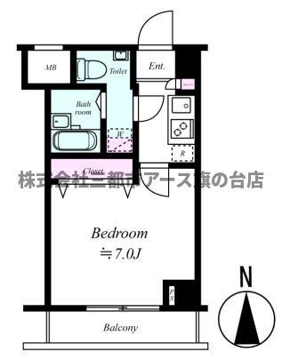 アークフラッツ品川(1K/1階)の間取り写真