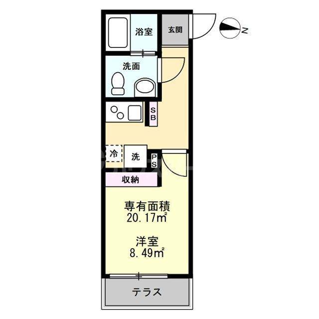 SAIL五香南(1K/1階)の間取り写真