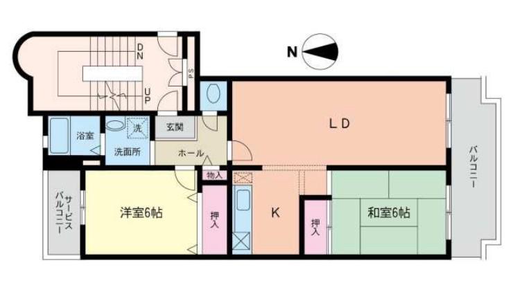 サンモリッツ宮崎台(2LDK/3階)の間取り写真