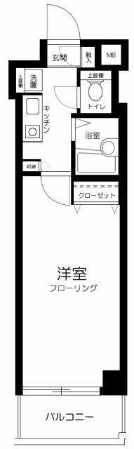 フェニックス笹塚駅前(1K/7階)の間取り写真