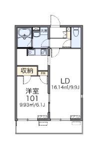 レオネクストゆずの木(1LDK/2階)の間取り写真