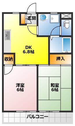 ドリームパレス(2DK/2階)の間取り写真